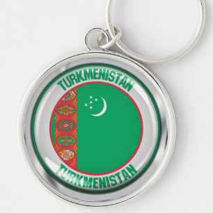 Chaveiro Emblema redondo do Turquemenistão