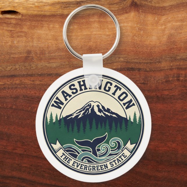 Chaveiro Emblema Vintage do Estado de Washington (Verso)