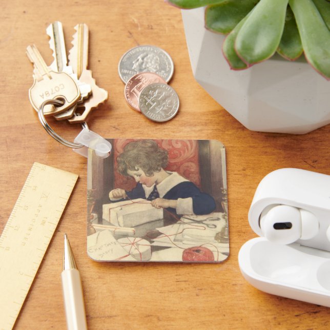 Chaveiro Embrulhando presentes de Natal, Jessie Willcox Smi (Mesa)