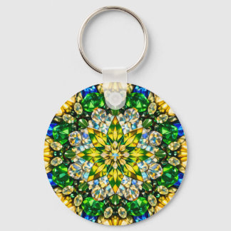 Chaveiro Emerald Kaleidoscope Mandala – Sparkling Keychain