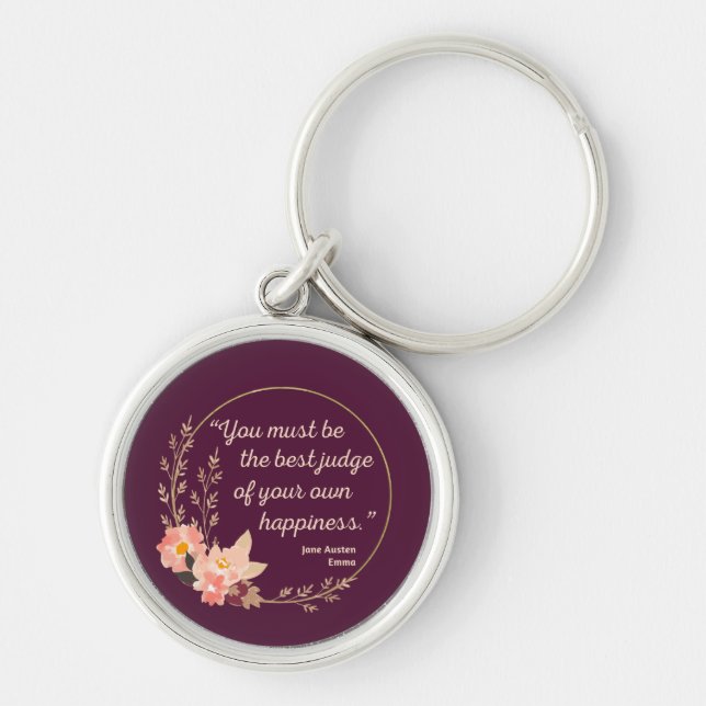 Chaveiro Emma Por Jane Austen Citação I - Estilo Bonito (Frente)