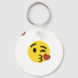 Chaveiro emoji de beijo brilhante