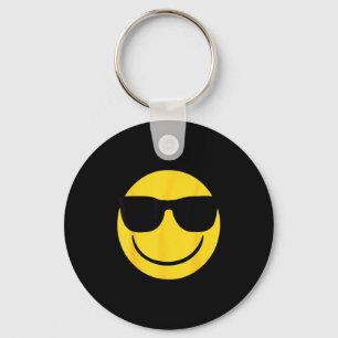 Chaveiro Emoji Oficial Retrô Óculos de Sol Rosto Sorriso Am
