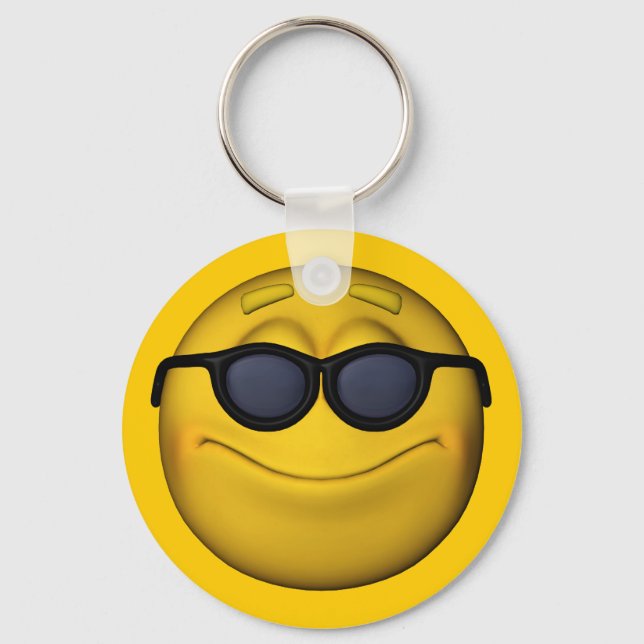 Chaveiro Emoticon com óculos de sol (Frente)