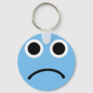 Chaveiro Emoticon Emoji - Emoticon Azul De Face Triste