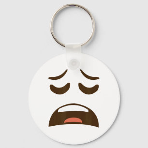 Chaveiro Emoticon Fácil Halloween De Cara Cansada Escavada