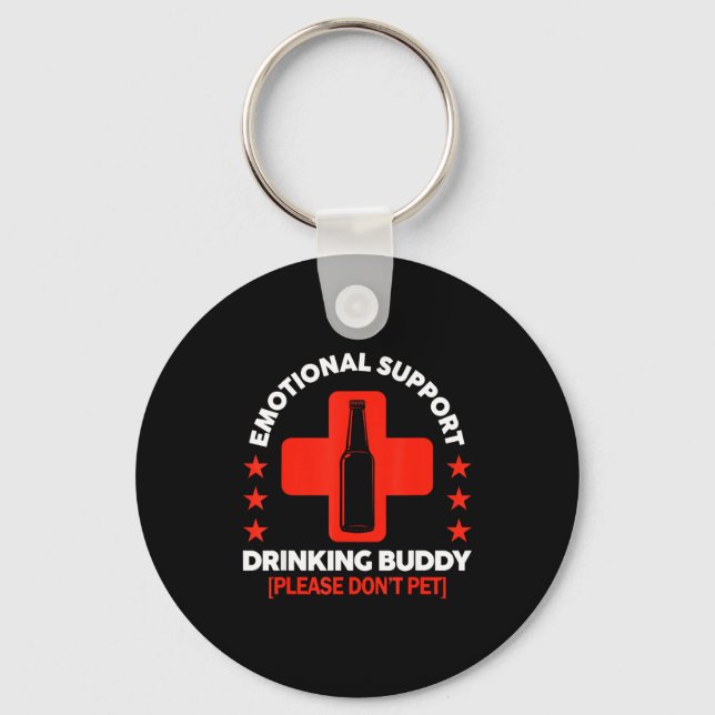 Chaveiro Emotional Support Drinking Buddy Funny Drinking Ad (Frente)