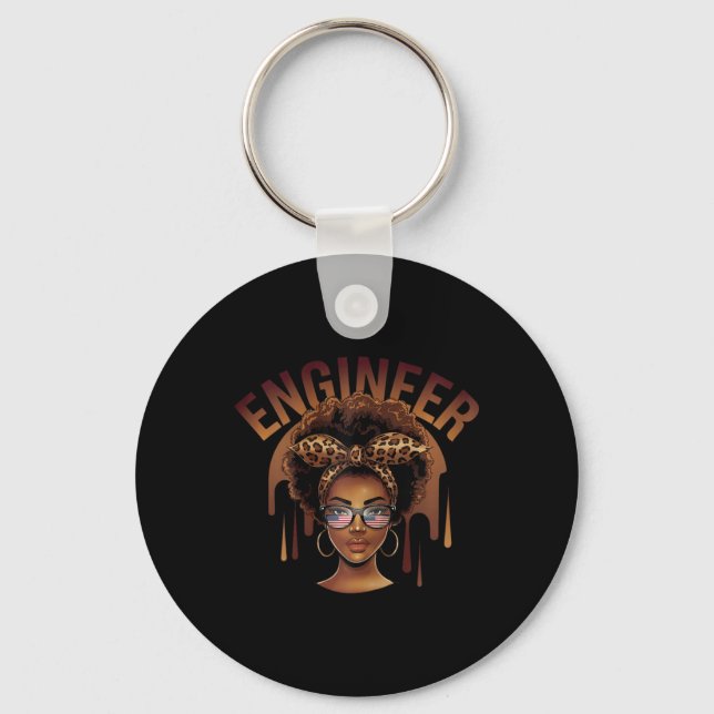 Chaveiro Empoderando Engenheira Negra Afro Mulher Celebrand (Frente)
