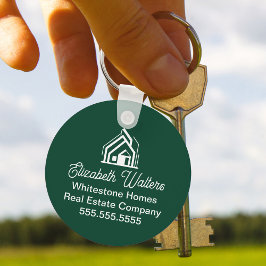 Chaveiro Empresa de Imóveis Verde Personalizada Casa Corret