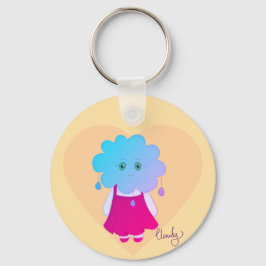 Chaveiro Encantador Azul Leve Emoção Cloudy Contemporânea