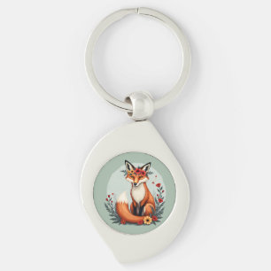 Chaveiro Encantando Arte Foliar de Fox Woodland Floral