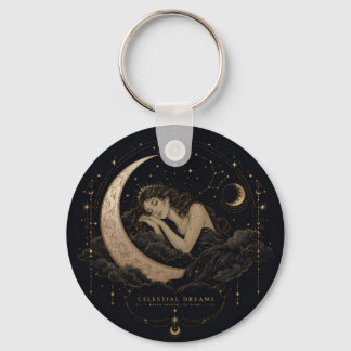 Chaveiro Encanto Celestial Lua e Estrelas Charme