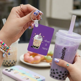 Chaveiro encanto de chá de bolhas de lavanda boba felicidad