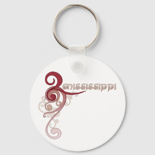 Chaveiro encaracolado cor-de-rosa de Mississippi