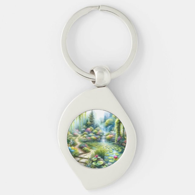 Chaveiro Enchanted Waterfall Garden Lily Pond (Frente)