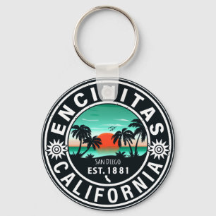 Chaveiro Encinitas California Retro Sunset Souvenirs 80s