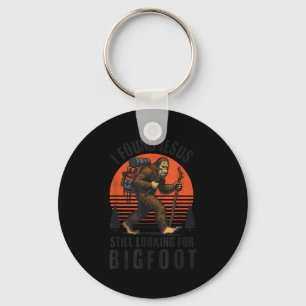 Chaveiro Encontrei Jesus procurando bigfoot retrô vintage