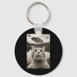 Chaveiro Encontros De Gato De Vintage - Ufo Engraçado E Gat