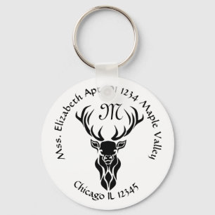 Chaveiro Endereço residencial do tribal Buck Silhouette Mo