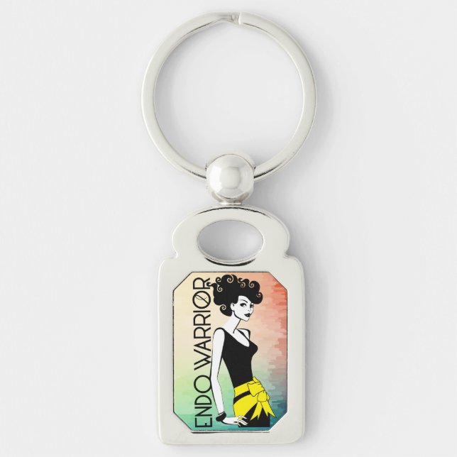Chaveiro ENDO do metal do retângulo do GUERREIRO (Frente)