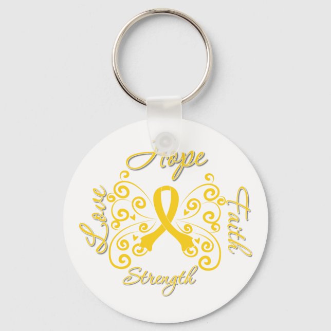 Chaveiro Endometriose Esperança Motto Borboleta (Frente)