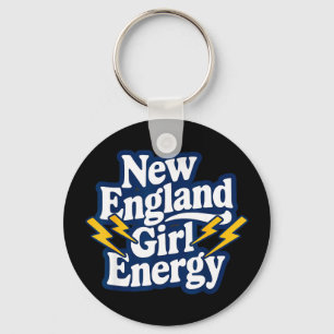 Chaveiro Energia retrô de garota da Nova Inglaterra orgulho