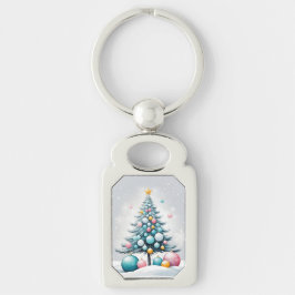 Chaveiro Enfeite Azul Rosa Natal Pastel Oversized