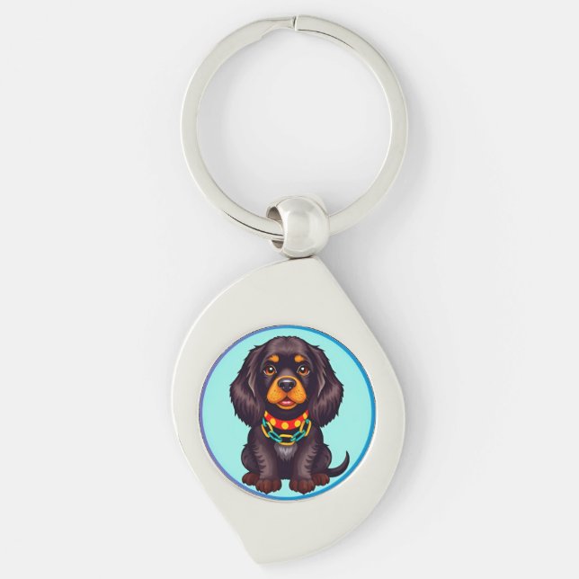 Chaveiro Enfeite de Cachorrinho de Desenho Animado Presente (Frente)