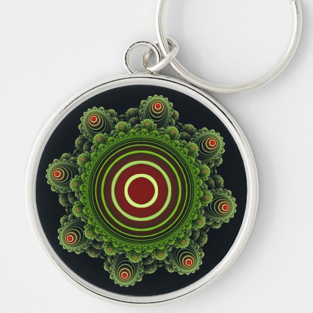 Chaveiro Enfeite de fada verde fractal (Frente)