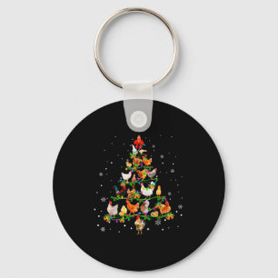 Chaveiro Enfeite de Natal em forma de Frango para Árvore de