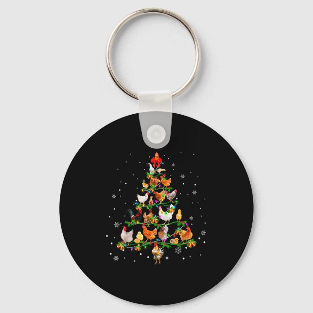 Chaveiro Enfeite de Natal em forma de Frango para Árvore de (Frente)