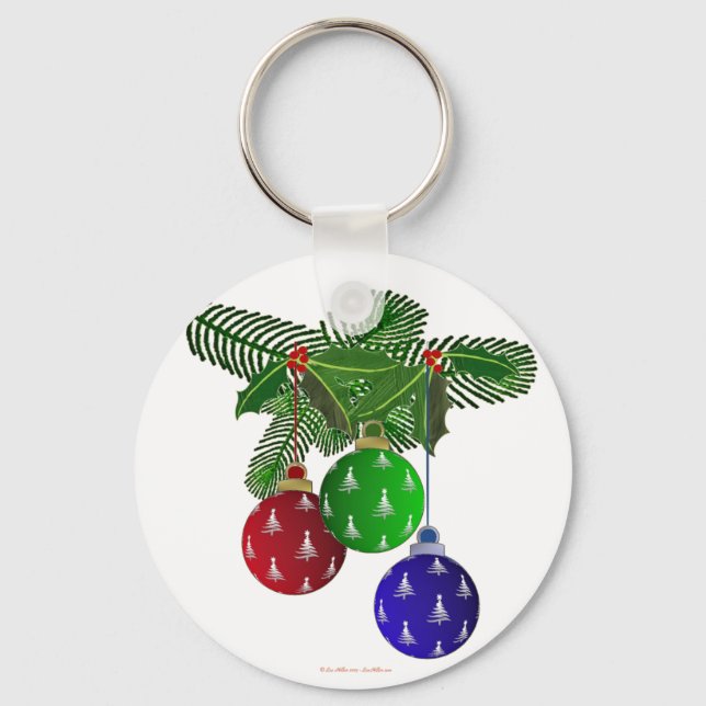 Chaveiro Enfeites Coloridos de Natal para Árvore (Frente)