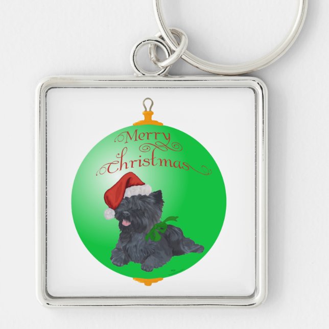 Chaveiro Enfeites de Natal de Cairn Terrier (Frente)