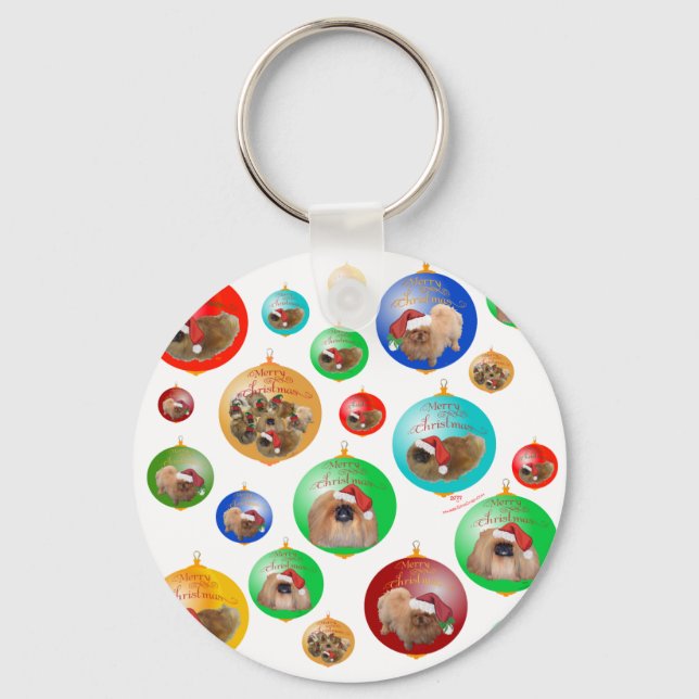 Chaveiro Enfeites de Natal de Pequinês (Frente)