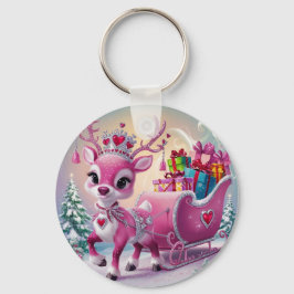 Chaveiro Enfeites de natal de Rebelde Rosa Encantador