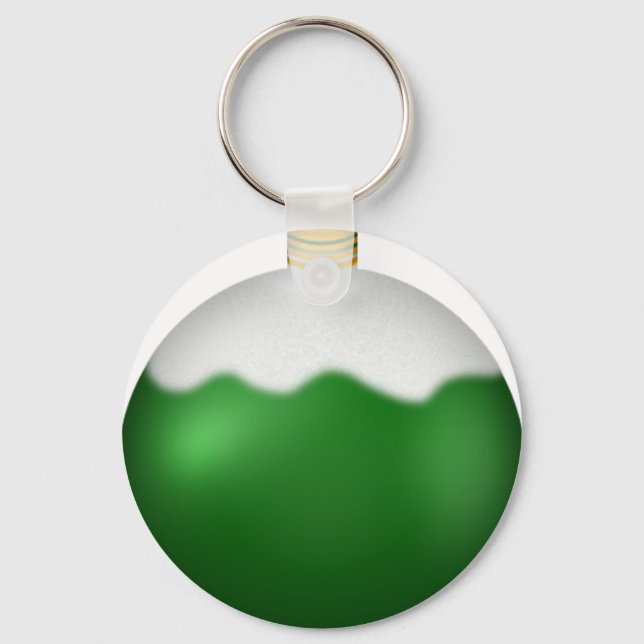 Chaveiro Enfeites de natal do Globo de Vidro Verde (Frente)