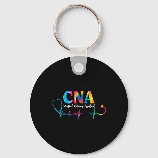 Chaveiro Enfermagem Certificada Istant Tie Dye Cna Enfermei (Frente)