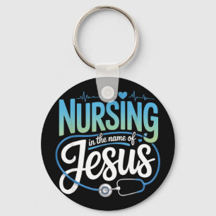 Chaveiro Enfermagem em nome de enfermeira cristã Jesus Nurs