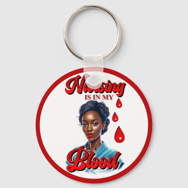 Chaveiro Enfermeira bonita Pinup está no meu sangue (Frente)