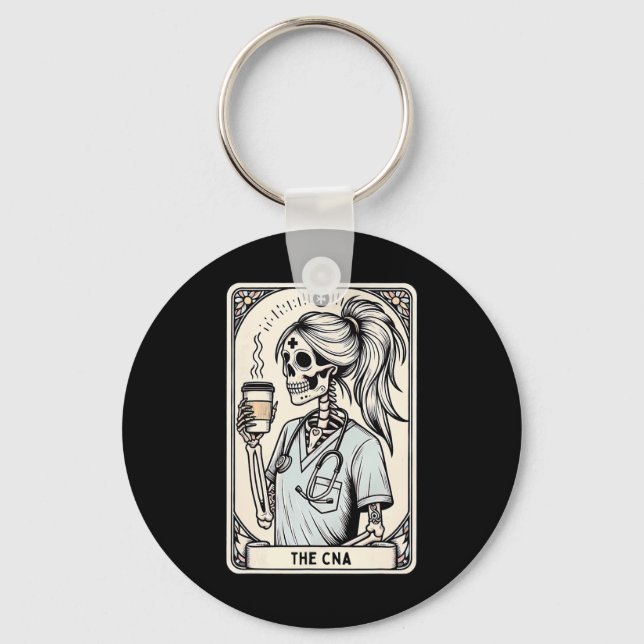 Chaveiro Enfermeira certificada Istant Tarot Card Skeleton  (Frente)