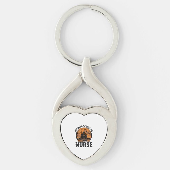 Chaveiro Enfermeira de Halloween Design Vintage Lua Assusta (Frente)