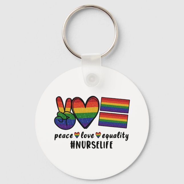 Chaveiro Enfermeira de Igualdade de Amor LGBT (Frente)