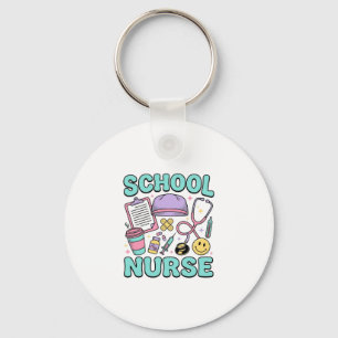 Chaveiro Enfermeira Escolar Camisa Vintage Colagem Médica D