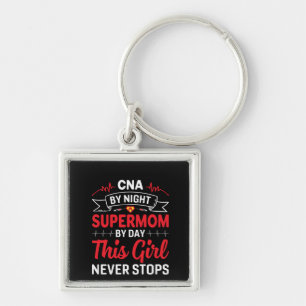 Chaveiro Enfermeira Gift CNA Por Noite Supermãe