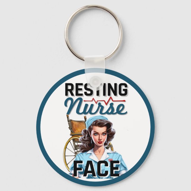Chaveiro Enfermeira Nostálgica Bonita Enfermeira Amortecida (Frente)