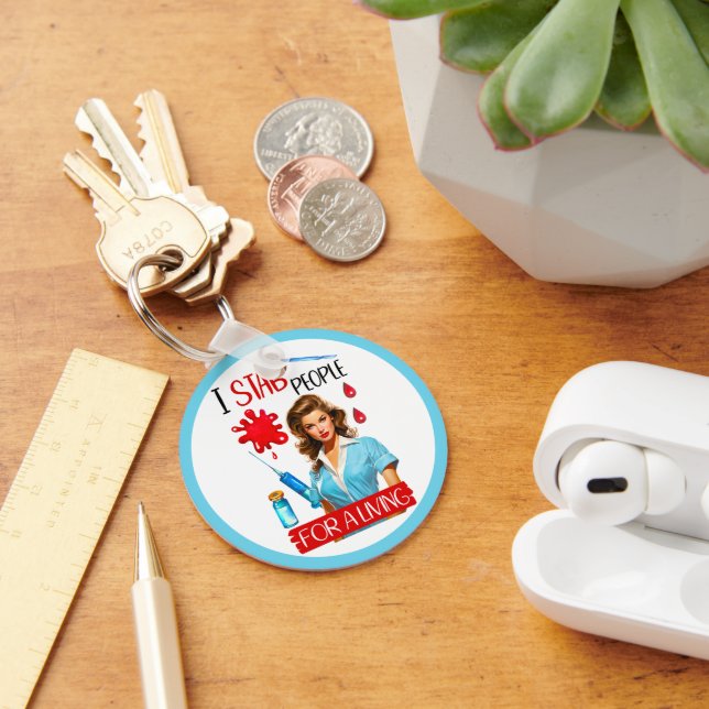 Chaveiro Enfermeira Nostálgica Bonita Se Aproxima Para Vive (Mesa)