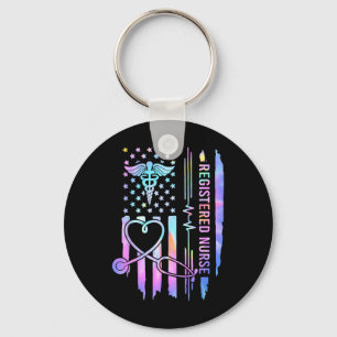 Chaveiro Enfermeira Registrada Tie Dye Rn Ekg