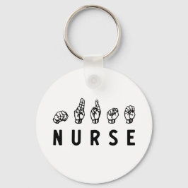 Chaveiro Enfermeiro ASL linguagem gestual