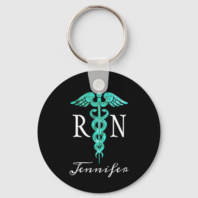 Chaveiro Enfermeiro Registrado RN Caduco Médico Turquoise (Frente)