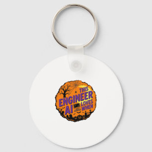 Chaveiro Engenheiro de Halloween Ama Design de Vetor Vintag
